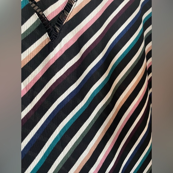 Kona Sol Black with Colorful Stripes Polyester Swim Cover Up Women’s Medium - Picture 5 of 13